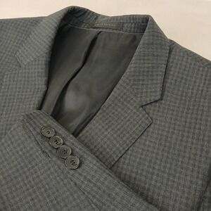 Hugo Boss Reda 44L Mens Blazer Sport Coat Gray Check Super 110 22x32